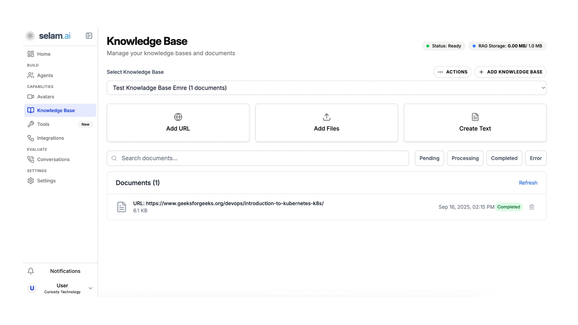 Interface screenshot